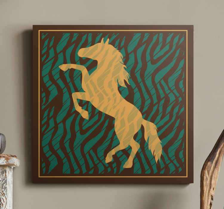 Cuadro caballos majestuosa silueta galopante - TenVinilo