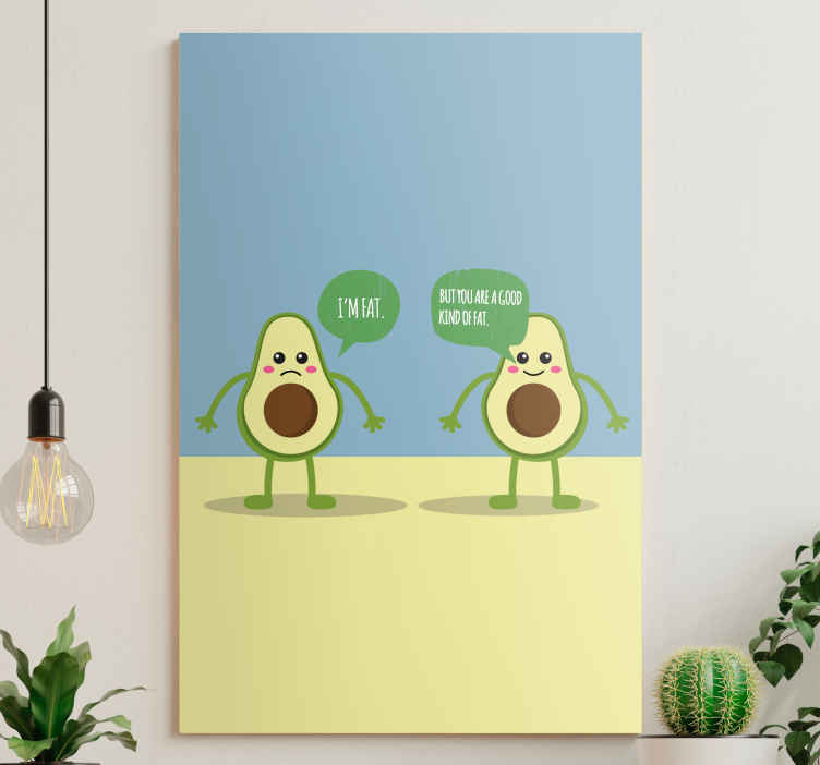 Avocado Good Fat Quote quote canvas - TenStickers