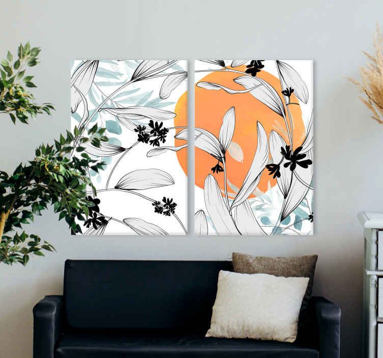 Dipinto arte Disegno astratto floreale stile glamour
