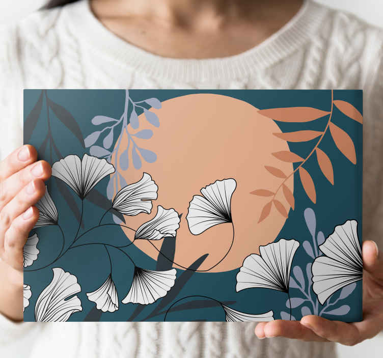 Cuadro plantas Estampado de ginkgo estilo glamour - TenVinilo