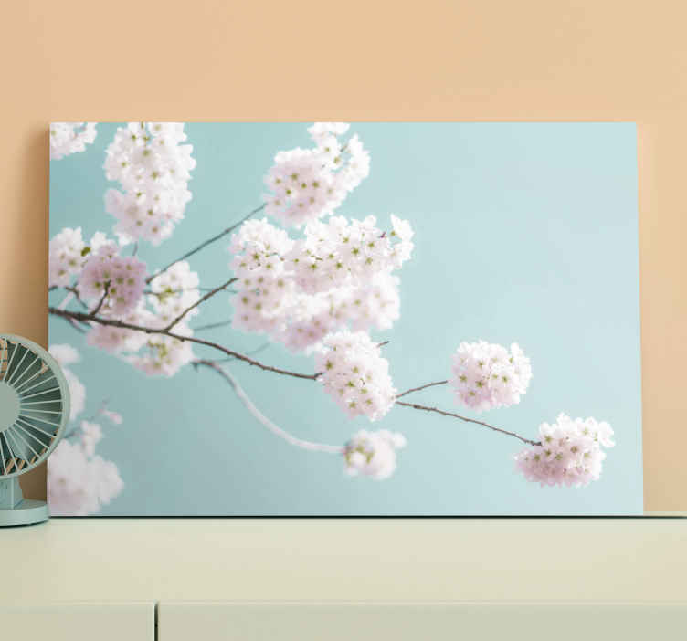 Cuadro de flores Flor blanca elegante y femenina - TenVinilo