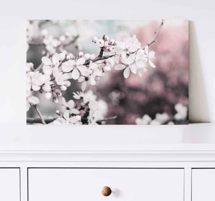 Cuadro de flores flor de cerezo blanca - TenVinilo