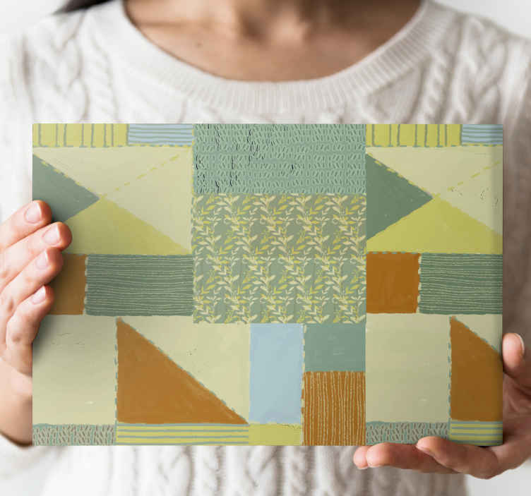 Leinwandbild Ornament patchwork mit gemischtem muster - TenStickers