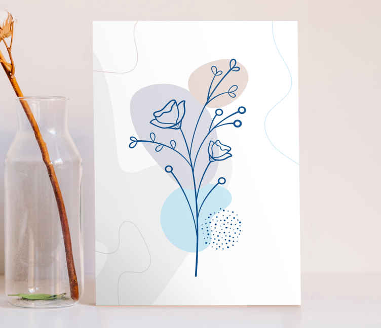 Flowers canvas floral outline design - TenStickers