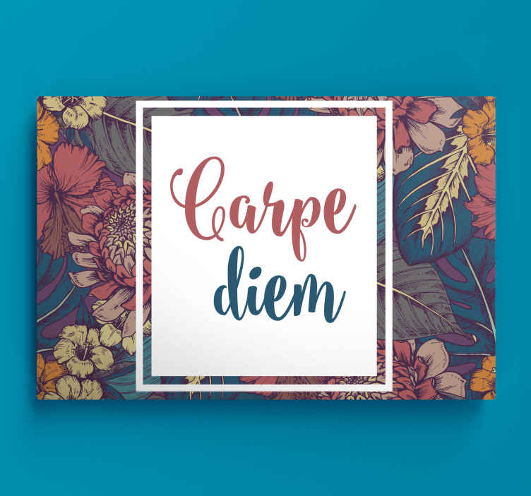 Cuadro frase motivadora Carpe diem colorido cuadrado - TenVinilo