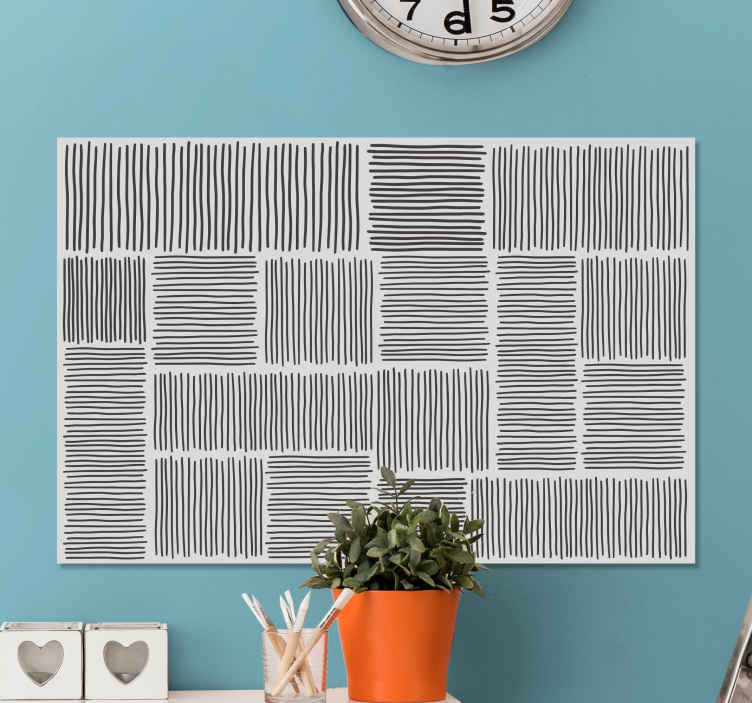 Cuadro moderno Línea blackwhite estilo de mediados de siglo - TenVinilo
