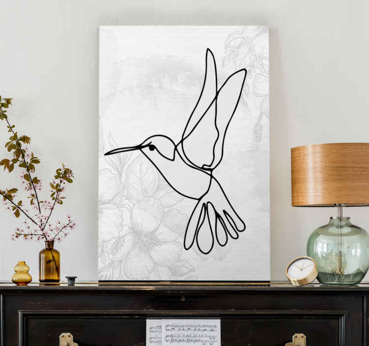 Cuadro habitación matrimonio Pájaro volador minimalista - TenVinilo