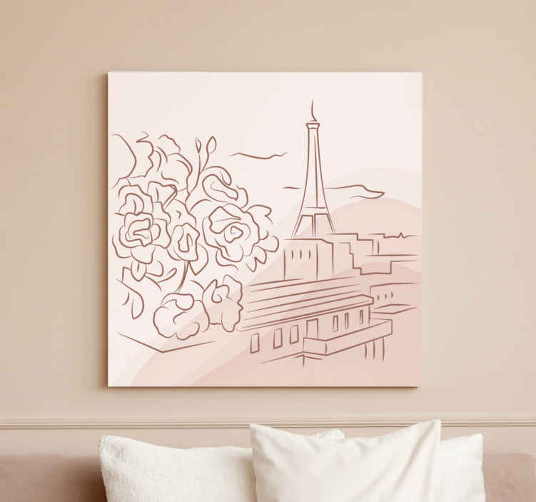 Minimalist Eiffel Tower canvas art prints - TenStickers