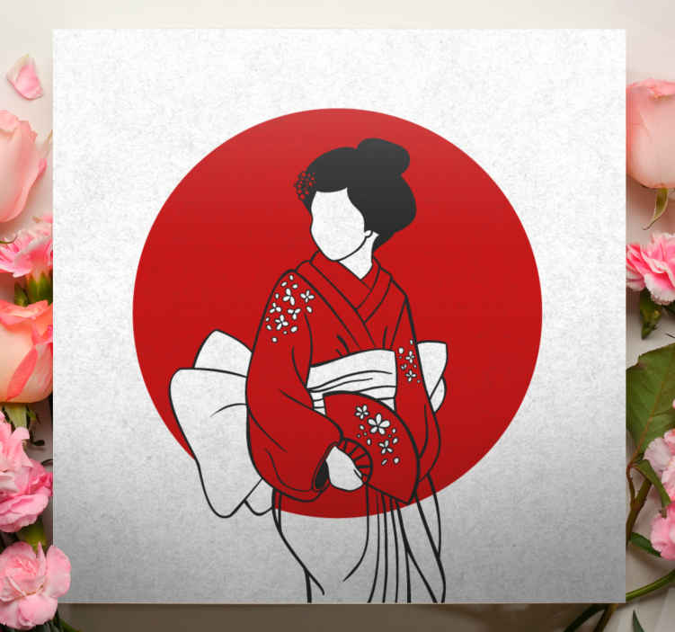 Drobė rytietiška tradicinio kimono elegancija - „Tenstickers“