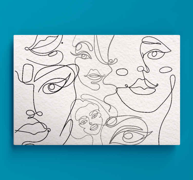 Minimalistička lica lineart moderno platno - TenStickers