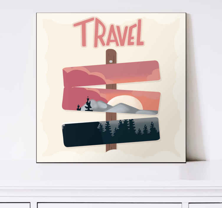 Cityscape wall art travel direction signpost - TenStickers