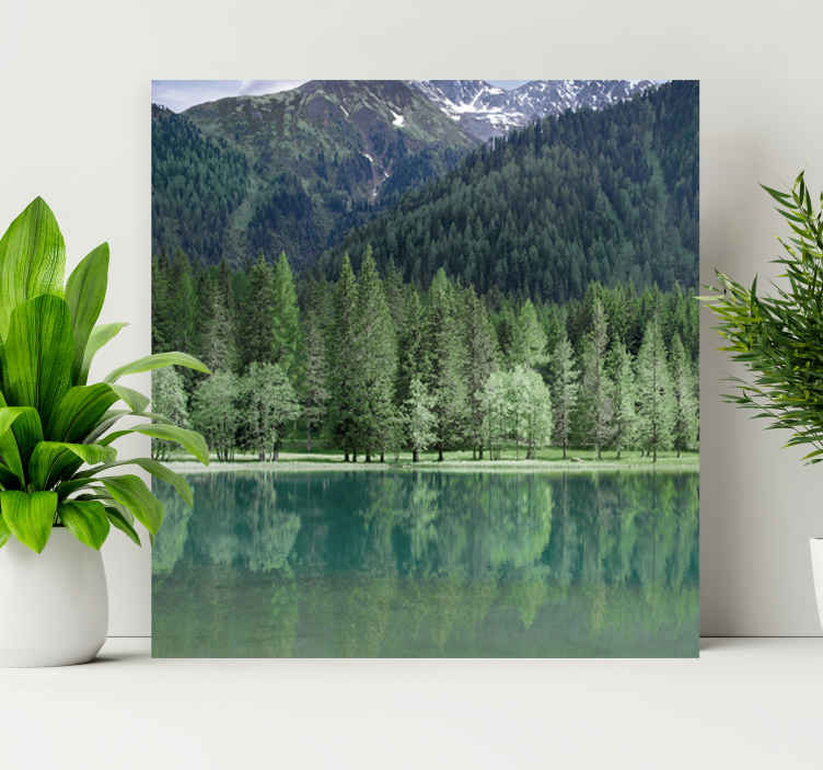 Cuadro paisajes Naturaleza hermoso lago verdoso - TenVinilo