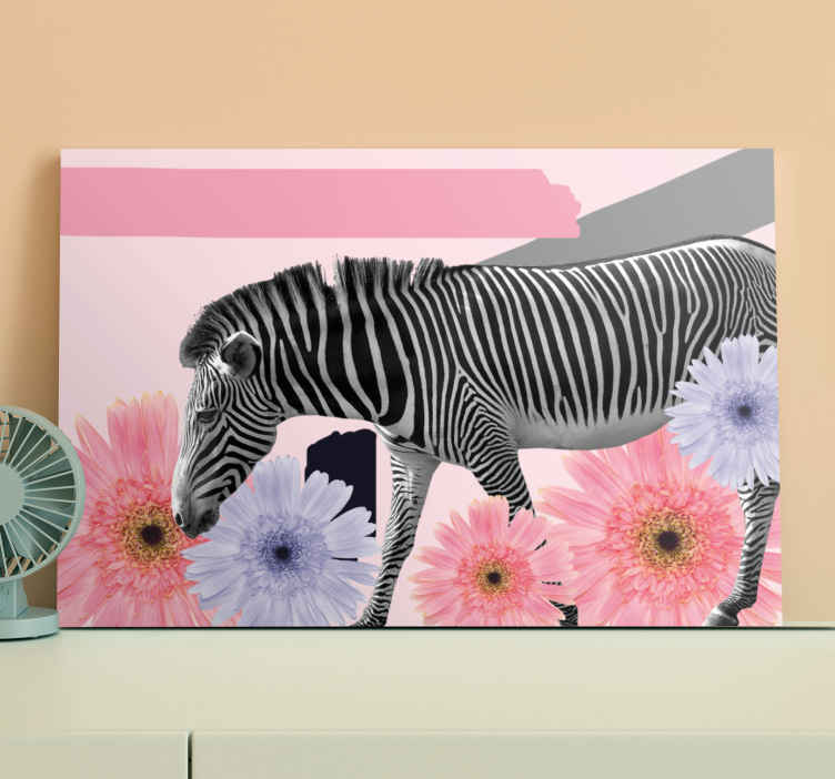 Cuadro moderno Pintura de cebra estilo collage - TenVinilo