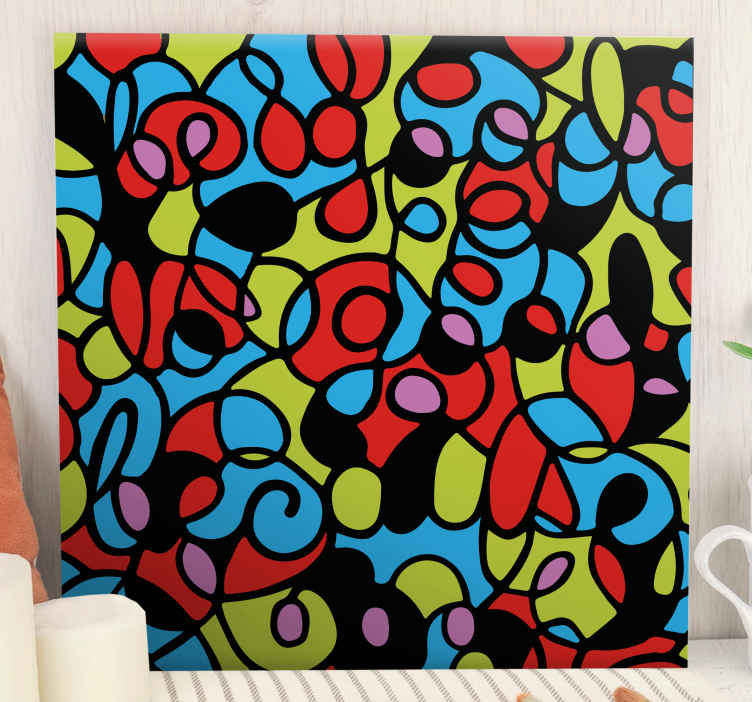 Abstract wall art 1 colorful twisted forms - TenStickers