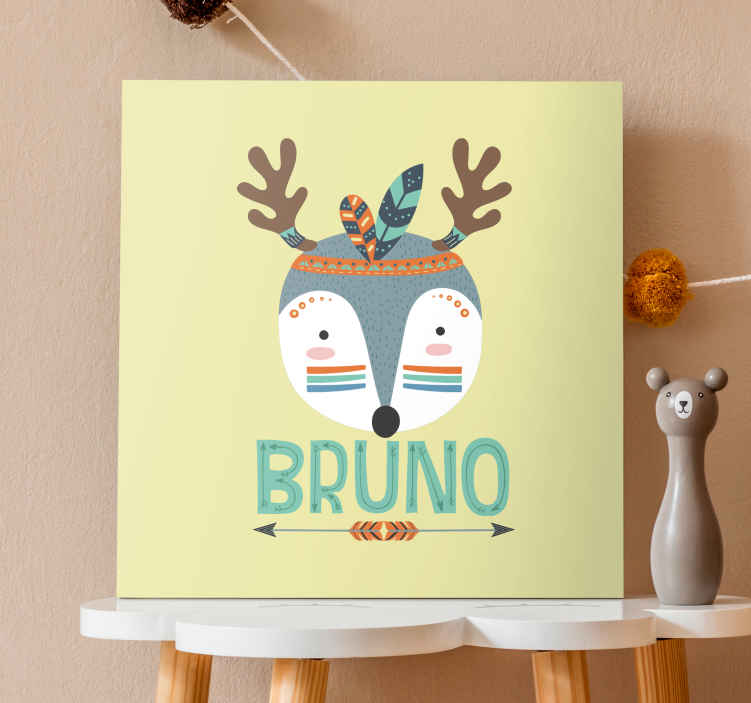Noords bosdier Canvas schilderij baby's - TenStickers