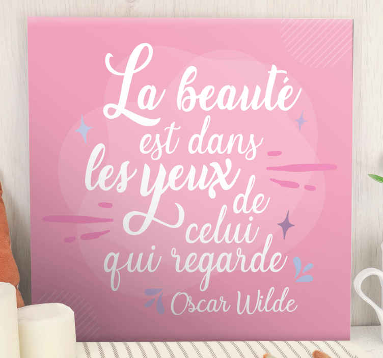 Tableau Phrase Citation D Amour Wilde Sur La Beaute Tenstickers