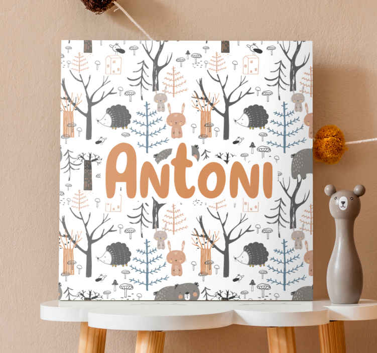Cocktail canvas adorable woodland creatures - TenStickers