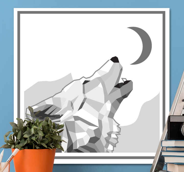 Tableau animal Loup gris géométrique-animal - TenStickers