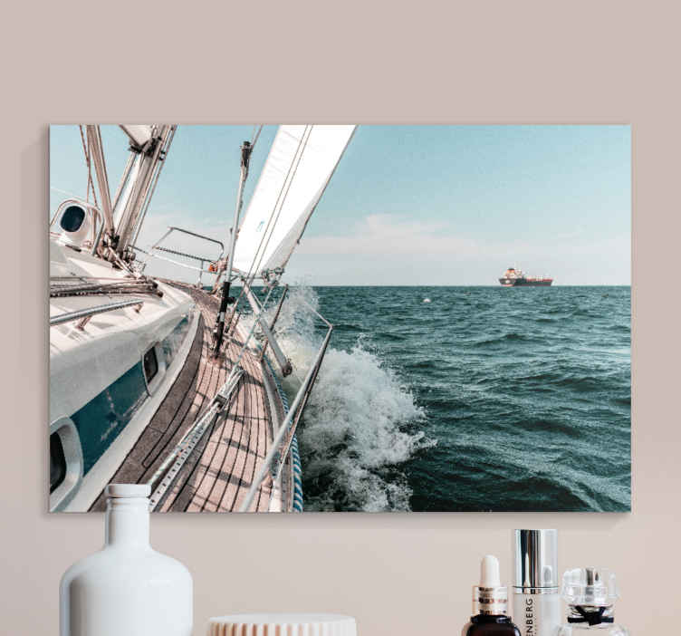 Nautical canvas art sailing yacht journey - TenStickers