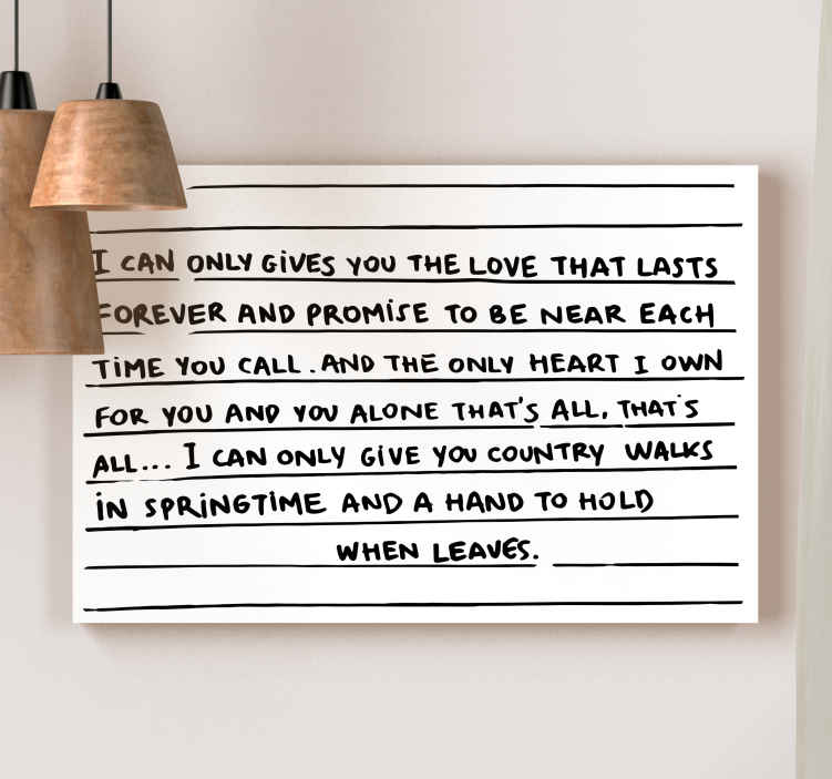 "New nostalgia" romantic text quote canvas - TenStickers