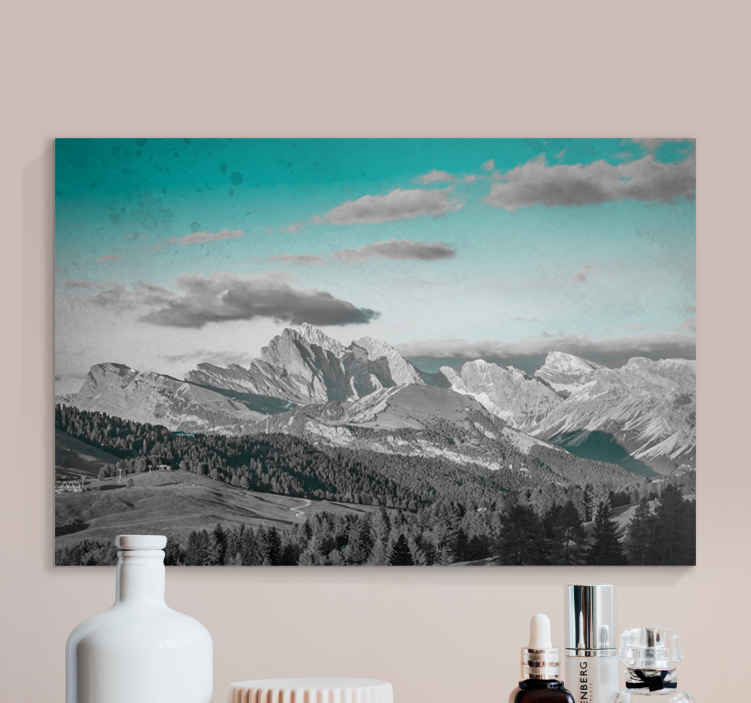 Quadro paesaggio Montagna rocciosa durante il tramonto