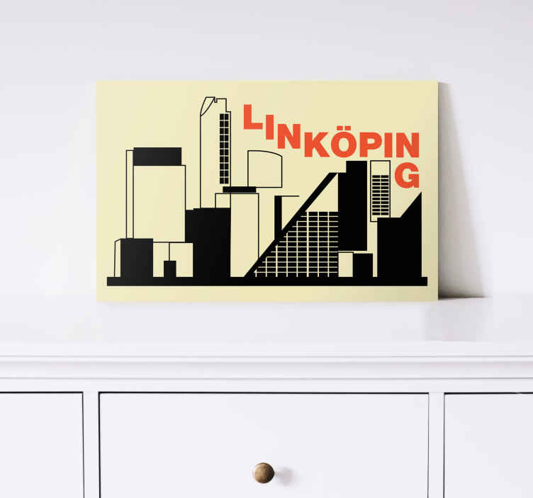 Skyline "linköping" city canvastavlor - Tenstickers