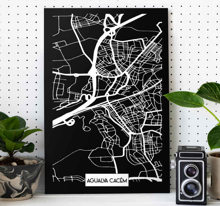 Quartos de cidades Mapa topográfico agualva cacém - TenStickers