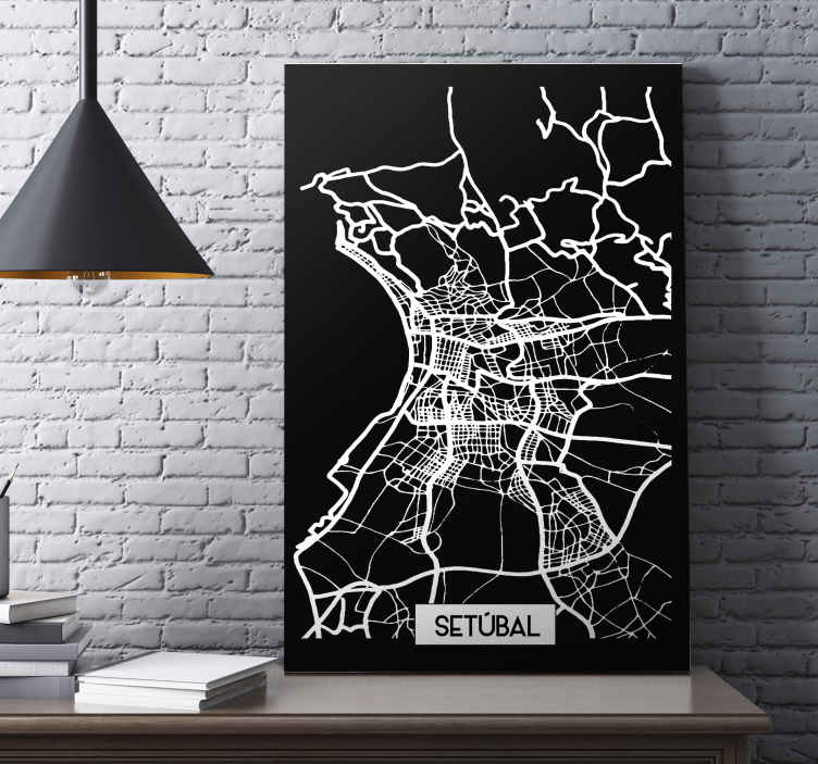 Quartos de cidades Mapa topográfico de setúbal - TenStickers