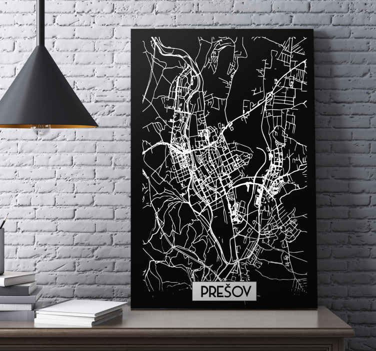 Obraz na stenu mapa Prešov - Tenstickers