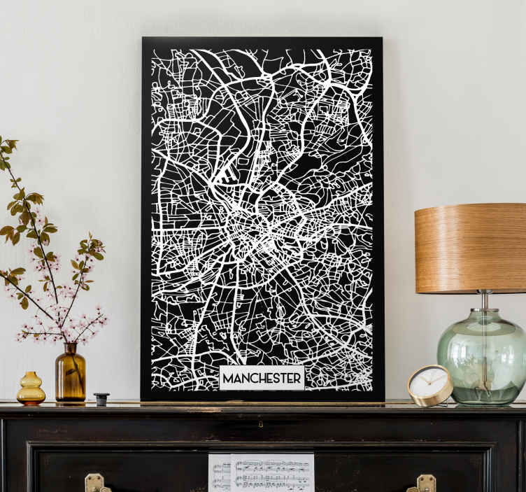 Manchester Topographic Map City skyline prints TenStickers