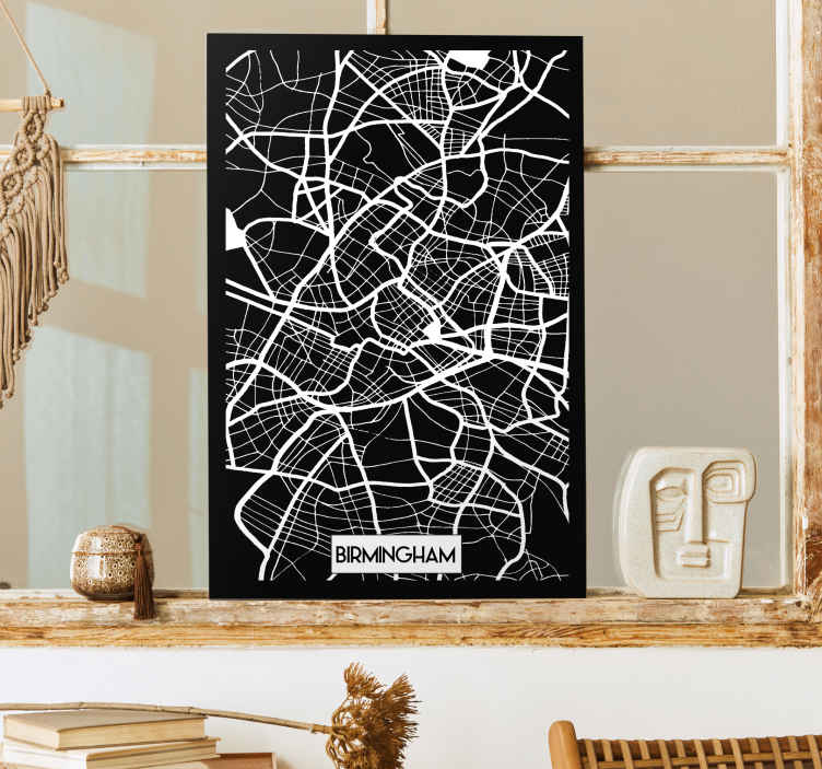 Birmingham Topographic Map city canvas prints - TenStickers