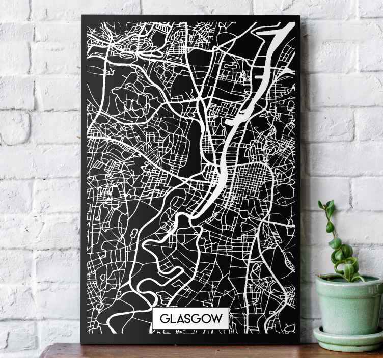 Glasgow Topographic Map City skyline prints TenStickers
