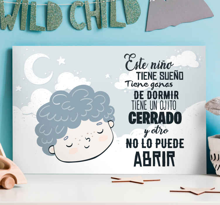 Cuadro para bebés Nana Este niño tiene sueño - diseño