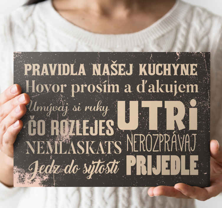 Obraz pravidlá našej kuchyne - Tenstickers