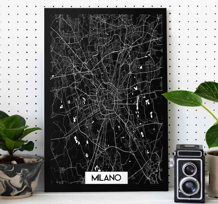 Dipinto di città e paesi Milano carta topografica