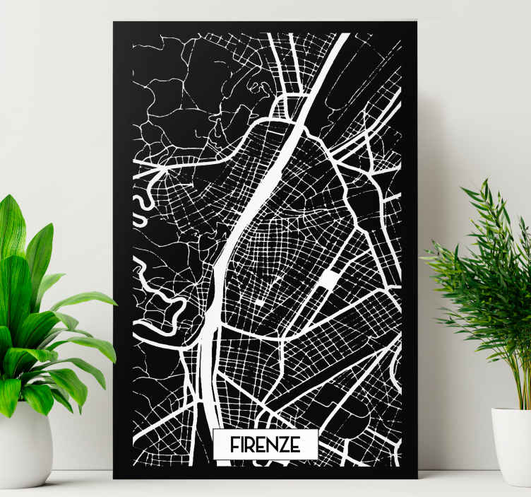 Quadro città e paesi Firenze quadro mappamondo - TenStickers
