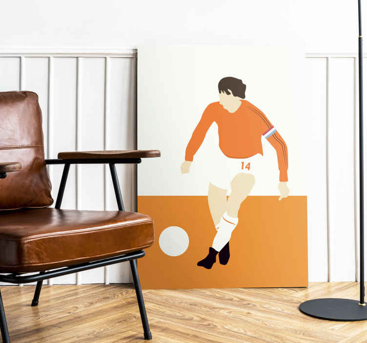 Nederlandse voetballer canvas schilderij - TenStickers