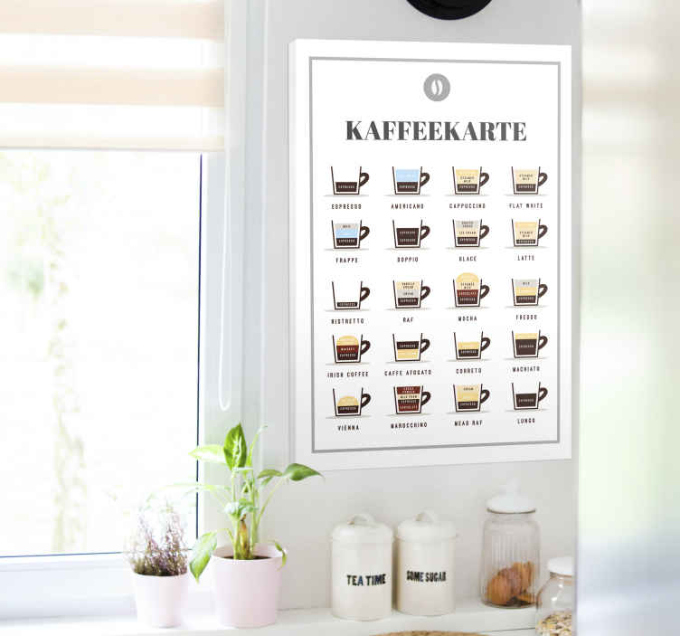 Wandbilder modern Kaffeemenü - TenStickers