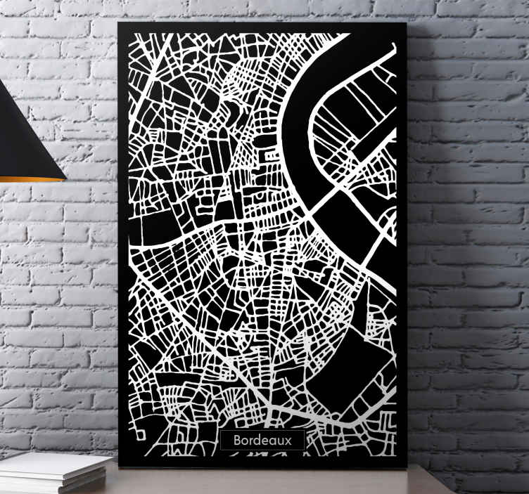Tableau carte topographique Bordeaux - TenStickers
