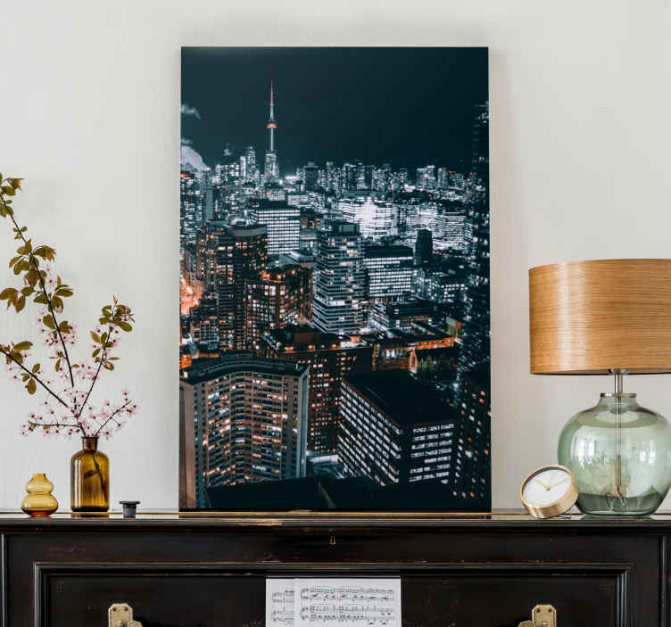 Cuadro de ciudades Toronto Noche - decoración en