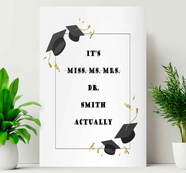 Dr Graduate text personalised canvas - TenStickers