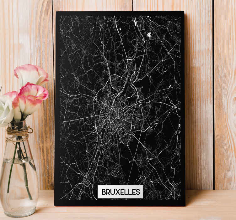 Tableau Carte Topographique Bruxelles - TenStickers