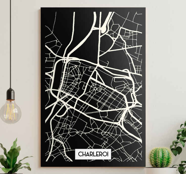 Tableau Carte Topographique Charleroi - TenStickers