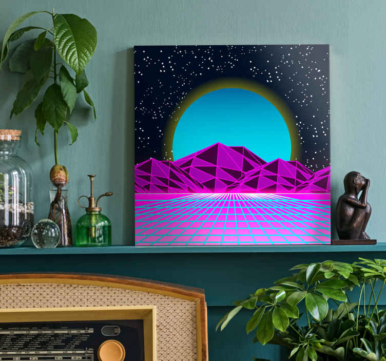 Cuadro colorido retrowave - suelo de