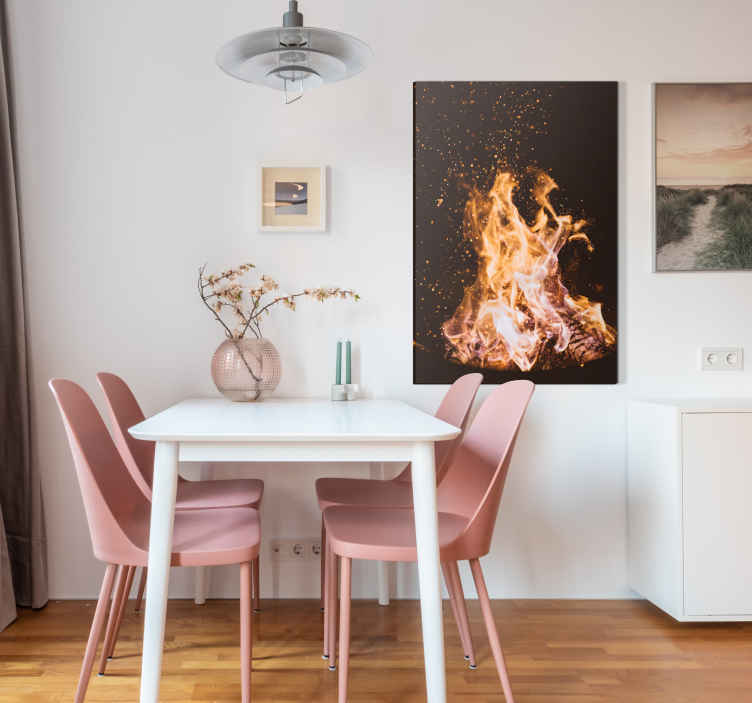 Canvas schilderij BBQ vuur - TenStickers
