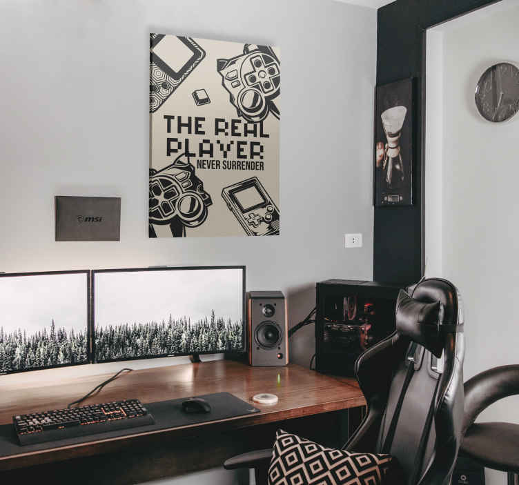 The real player canvas schilderij jongeren - TenStickers