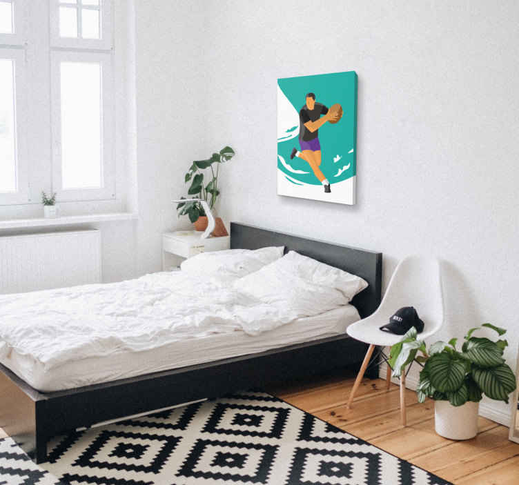 Rugby illustration canvas print - TenStickers