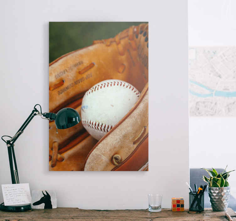 Canvas honkbal handschoen - TenStickers