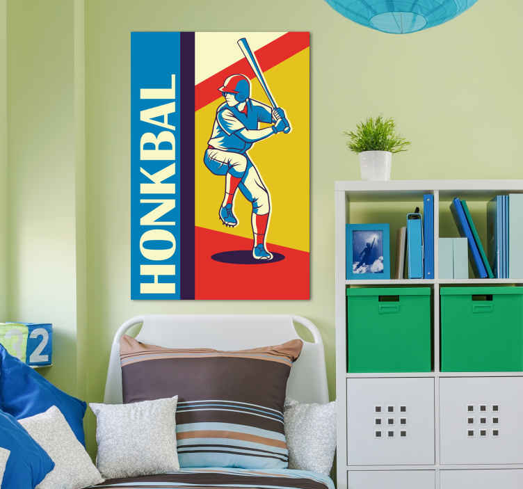 Retro testss met honkbal speler - TenStickers