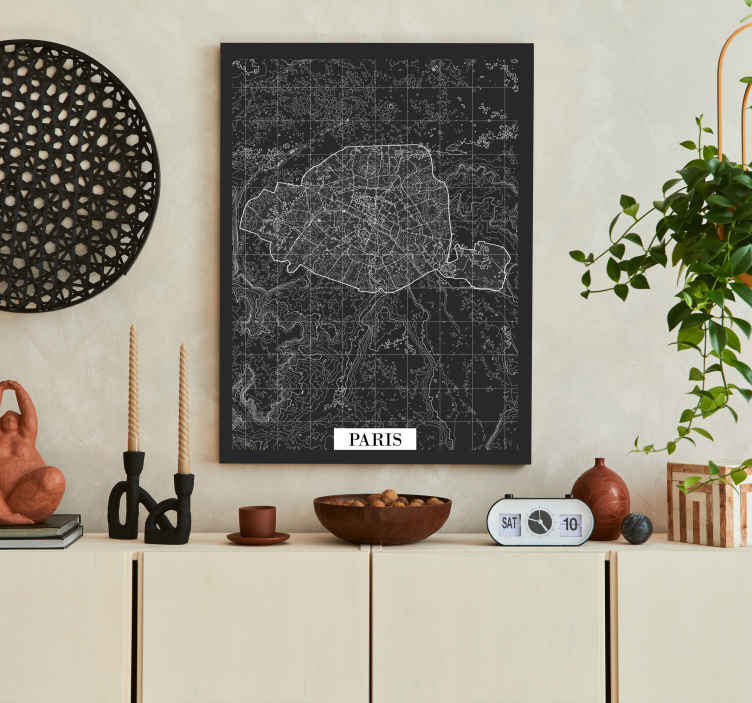 Tableau topographie Paris - TenStickers